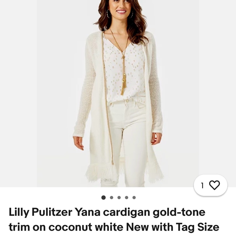 Lilly Pulitzer - Cream, White & Gold Sweater - Picture 4 of 4